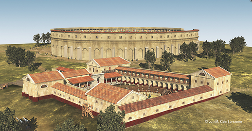 Stadion und gladiatorenschule