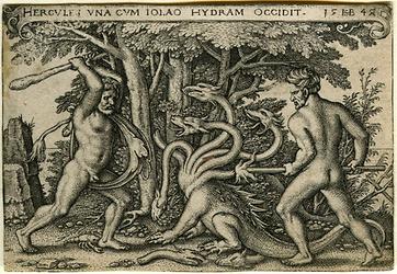Herakles und die Wasserschlange, Hans Beham 1545