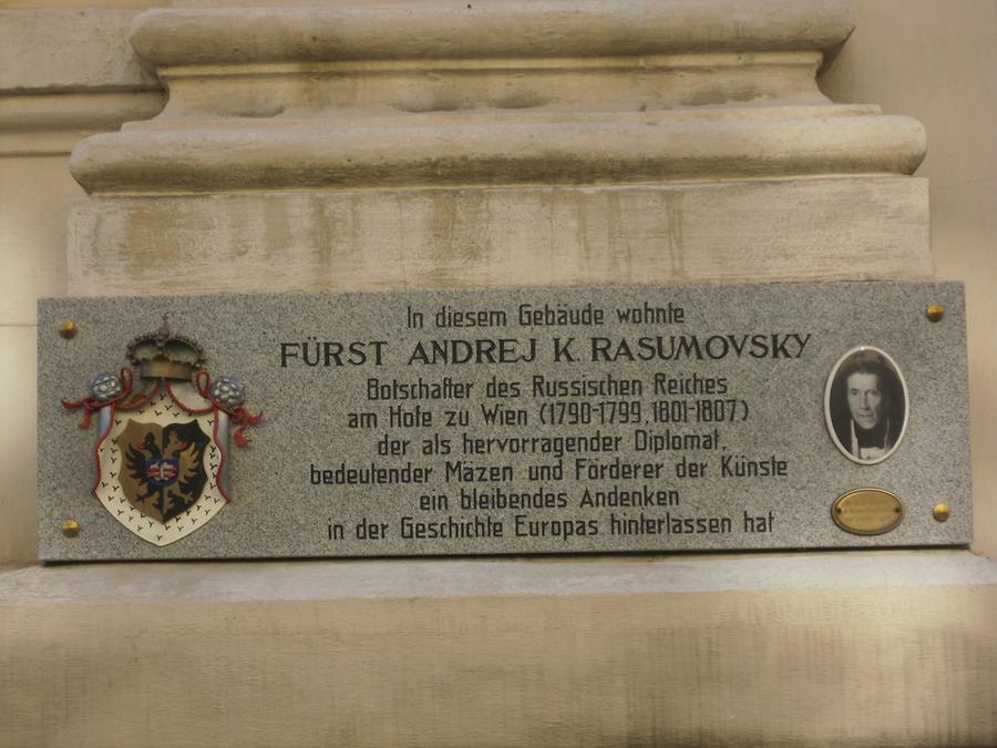 Fürst Andrej K. Rasumovsky Gedenktafel