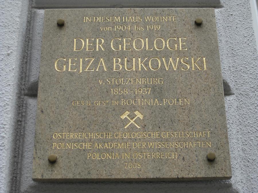 Gejza Bukowski von Stolzenburg Gedenktafel