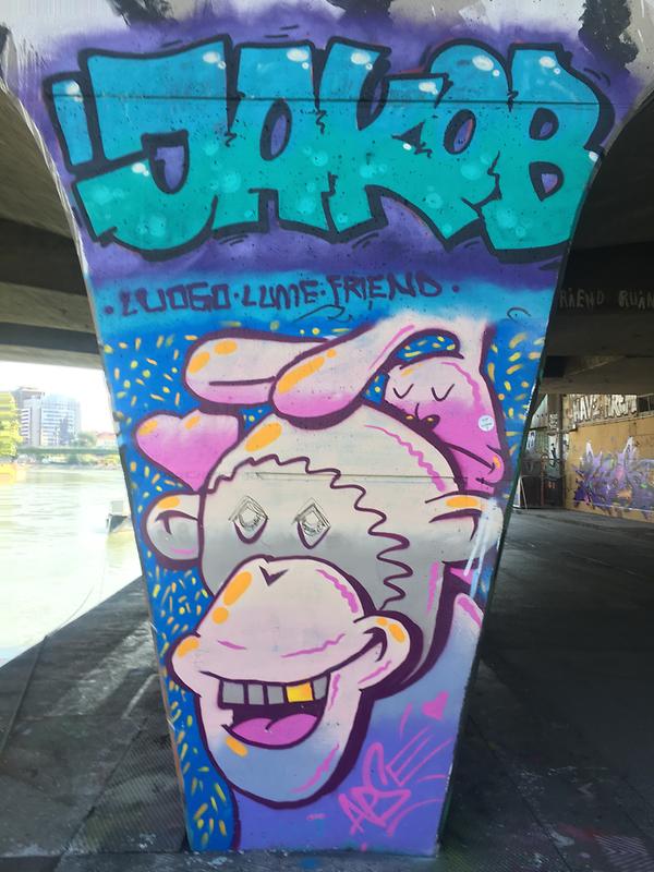 Graffito 'Jakob' - Franz Josefs-Kai - Donaukanalradweg, 1010 Wien
