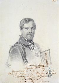 Friedrich August Ritter von Stache. Österreichischer Architekt des Historismus. Zeichnung von Michael Stohl, Rom 1844 - Foto: Wikimedia Commons - Gemeinfrei