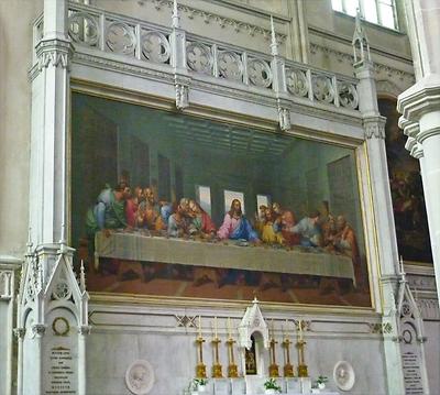 Minoritenkirche. Cenacolo-Altar mit Abendmahl-Mosaikkopie