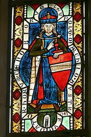 Markgraf Leopold III. der Heilige, Glasfenster, Brunnenhaus des Stiftes Heiligenkreuz