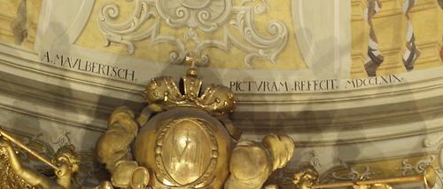 Kuppelgewölbe des Prunksaals der ehemaligen Hofbibliothek Wien - Name des Restaurators