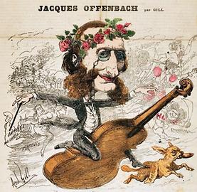 Jacques Offenbach als Karikatur, 1874