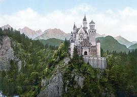 Schloss Neuschwanstein, Photochrom, zwischen 1890 und 1905 - Foto: Wikimedia Commons - Gemeinfrei