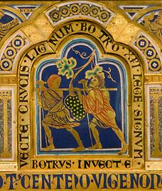 Einzelemailbild 'Die Kundschafter mit der Traube', Verduner Altar - Foto: Mueffi, CC BY-SA 3.0, Wikimedia Commons - Gemeinfrei