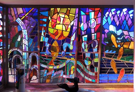 Taufkapelle Glasbilder gerade aus