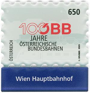 Briefmarke, Sonderbriefmarke 100 Jahre ÖBB