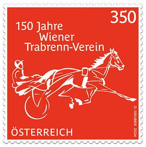 Briefmarke, 150 Jahre Wiener Trabrenn-Verein
