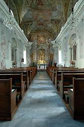 Innenraum der barocken Klosterkirche „Zum kostbaren Blut“ von Schloss Wernberg., Foto: Johann Jaritz. Aus: Wikicommons unter CC 