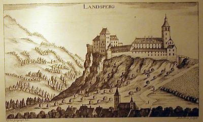 Burg Deutschlandsberg, aus Vischers Topographia Ducatus Styriae 1681