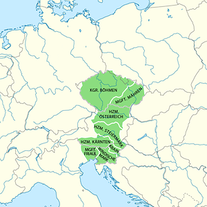 Karte Böhmen unter Ottokar II.