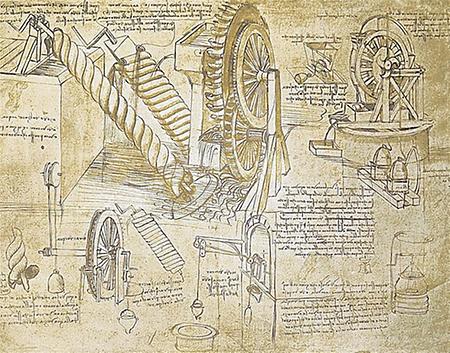 Maschinen-Skizzen von Leonardo da Vinci