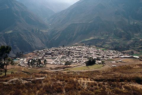 The raster of the small town of Canta seen from above