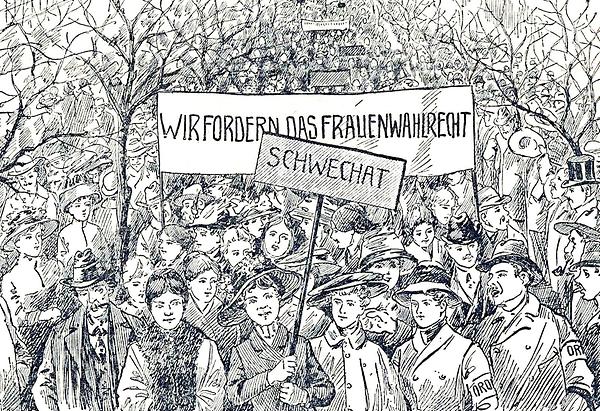 Erster Internationaler Frauentag am 19. März 1911: Bild aus der 'Arbeiter-Zeitung'