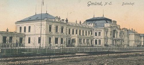 Gmündner Bahnhof im Jahr 1912