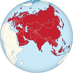 Eurasien auf dem Globus (Grafik: TUBS, Wikimedia Commons, GNU Lizenz)