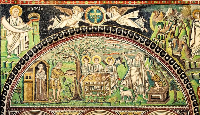 biblisches Wandgemälde in de Basilika San Vitale in Ravenna