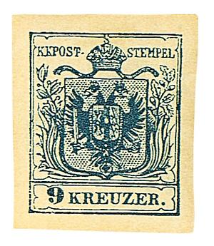 Älteste österreichische Briefmarke, 1850