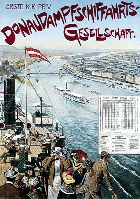 Plakat der 'Ersten k. k. priv. Donaudampfschiffahrts-Gesellschaft', 1899, © Ch. Brandstätter Verlag, Wien, für AEIOU