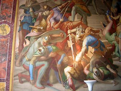 Kampf der Nibelungen mit den Hunnen, Fresco Residenz München