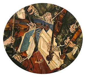 Max Oppenheimer, Streichquartett. Gemälde (Österreichische Galerie, Wien)., © Copyright Österreichische Galerie, Wien (heute Österreichische Galerie Belvedere, Wien), für AEIOU.