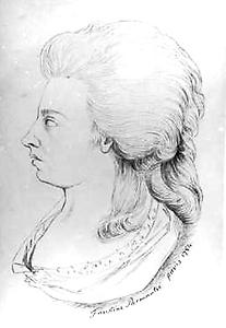 Maria Theresia Paradis. Zeichnung von F. Parmantié, 1784., © Copyright Bildarchiv der Österreichischen Nationalbibliothek, Wien, für AEIOU.