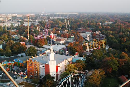 Blick über den Wiener Prater, Aufnahme vom Riesenrad