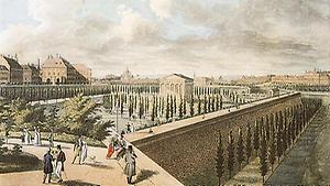 Volksgarten: Anonym. Kol. Stich, um 1830., © Copyright Verlag Christian Brandstätter, Wien, für AEIOU.