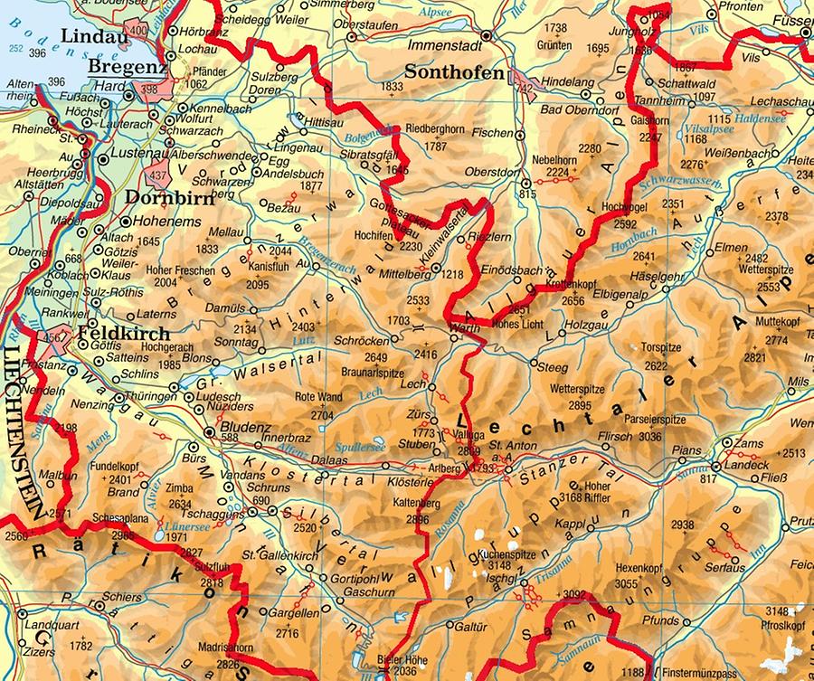 Vorarlberg Landkarte