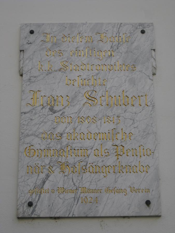 Franz Schubert Gedenktafel