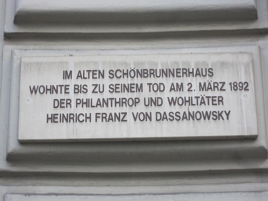 Heinrich Franz von Dassanowsky Gedenktafel