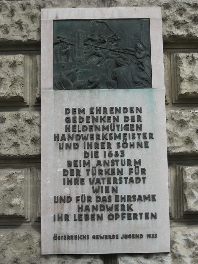Erinnerungstafel an die Opfer unter den Handwerkern beim Türkenansturm 1683