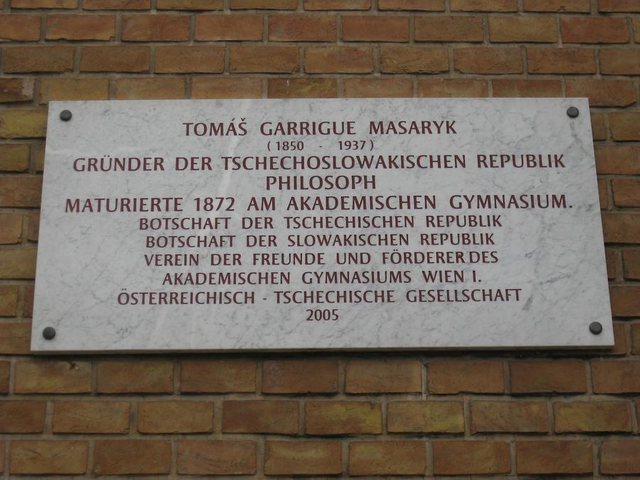 Tomas Garrigue Masaryk Gedenktafel