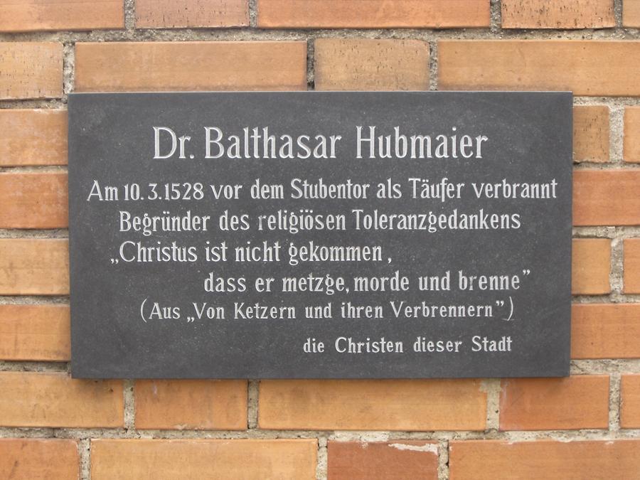 Balthasar Hubmaier Gedenktafel