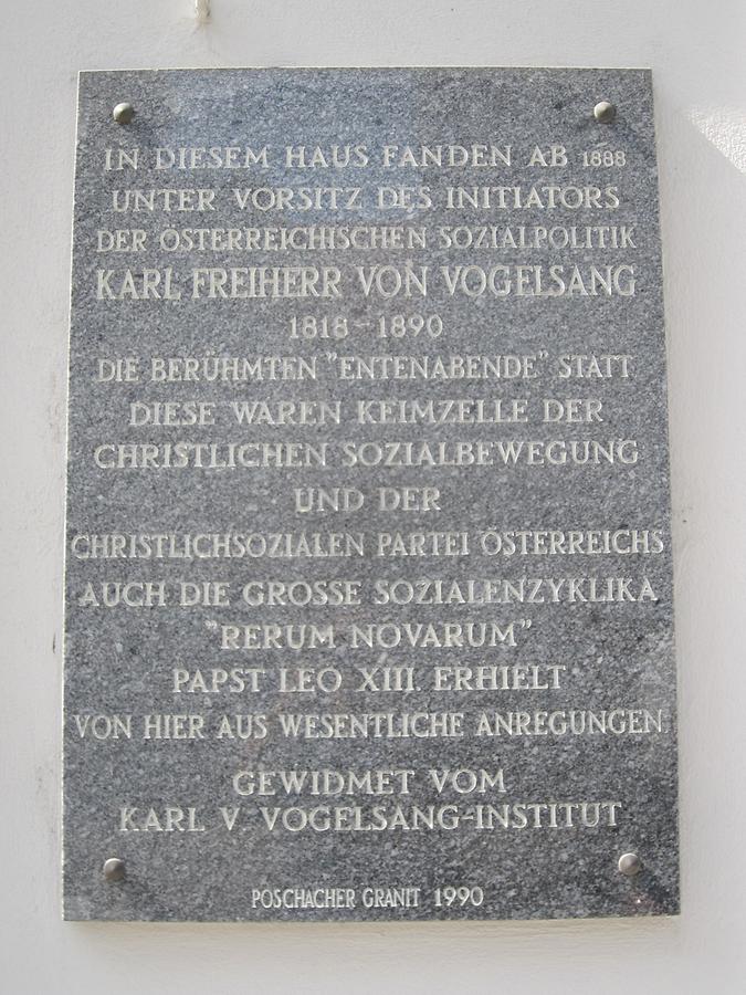 Karl Freiherr von Vogelsang Gedenktafel