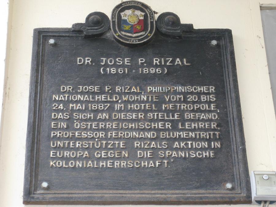 José P. Rizal Gedenktafel