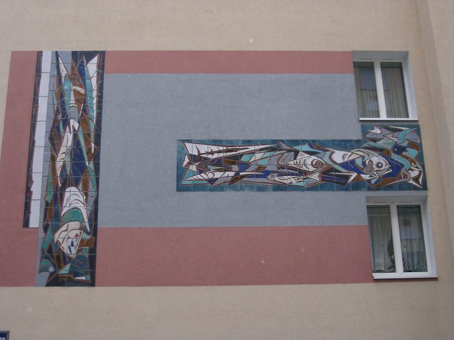 Wandmosaike 'Pflanzen' und 'Fische' von Helene Hädelmayer 1960