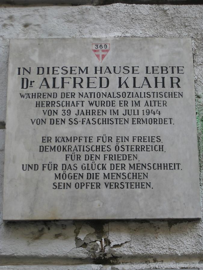 Alfred Klahr Gedenktafel