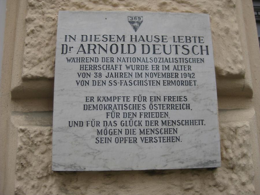 Arnold Deutsch Gedenktafel