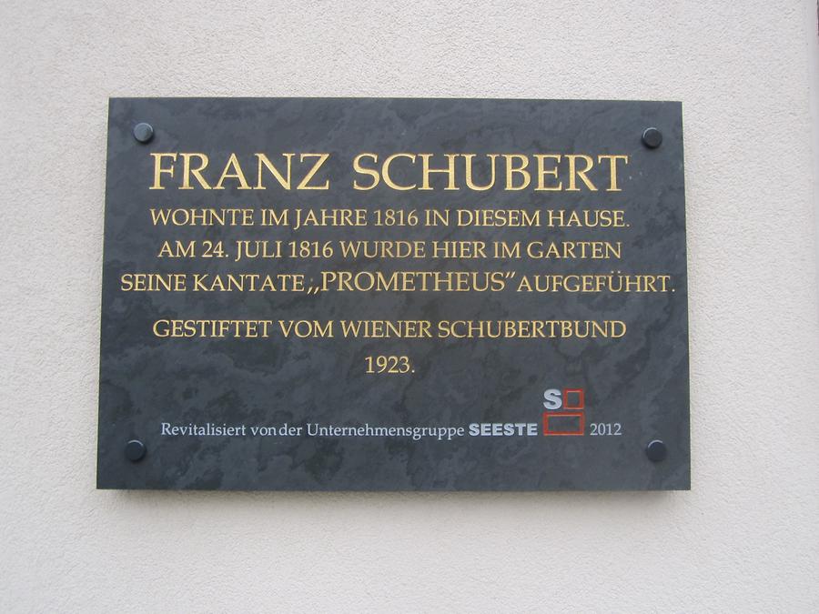 Schubert Gedenktafel