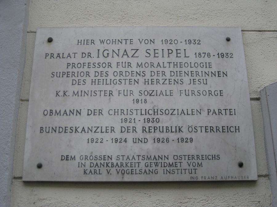 Ignaz Seipel Gedenktafel