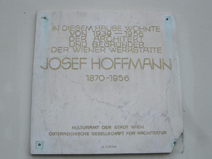 Josef Hoffmann Gedenktafel
