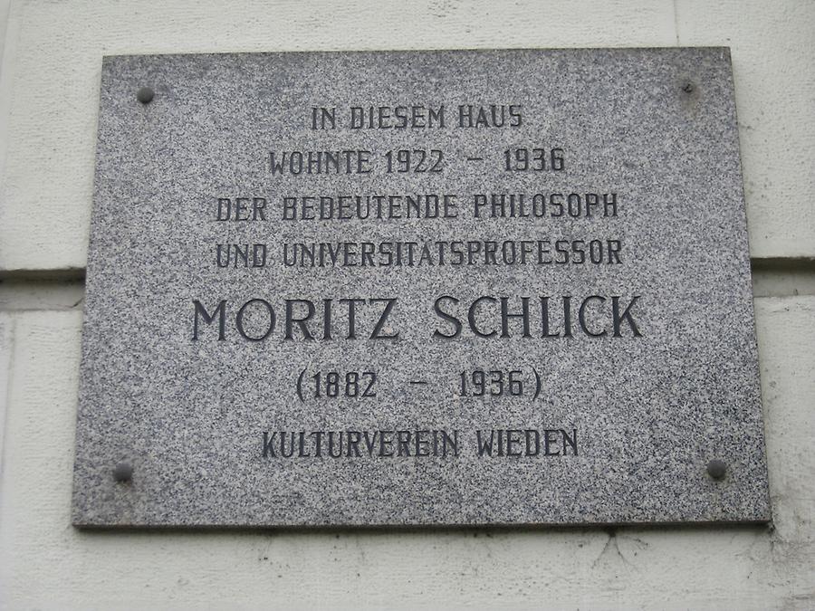 Moritz Schlick Gedenktafel