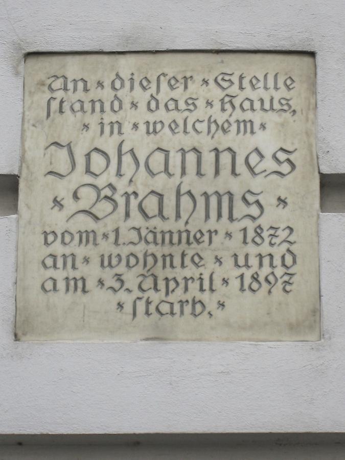 Johannes Brahms Gedenktafel