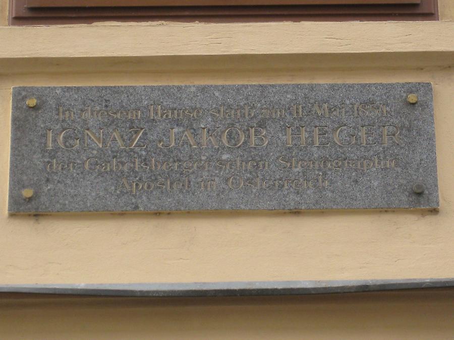 Ignaz Jakob Heger Gedenktafel