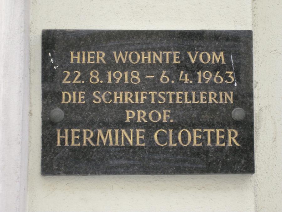 Hermine Cloeter Gedenktafel