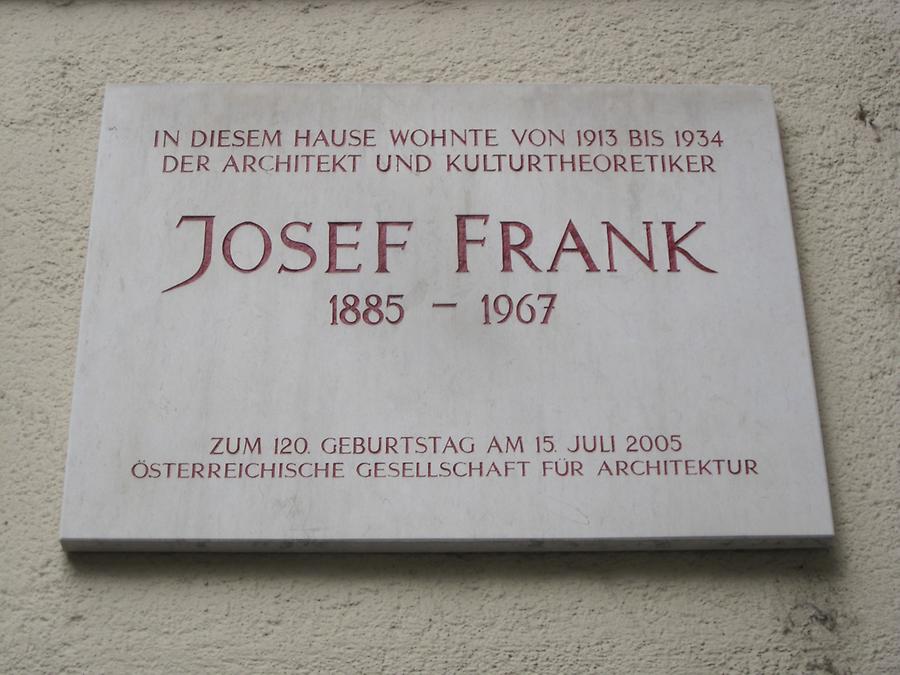 Josef Frank Gedenktafel